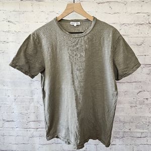 Alex Mill Standard T-Shirt Slub Cotton Short Sleeve Crew Neck Faded Olive Large